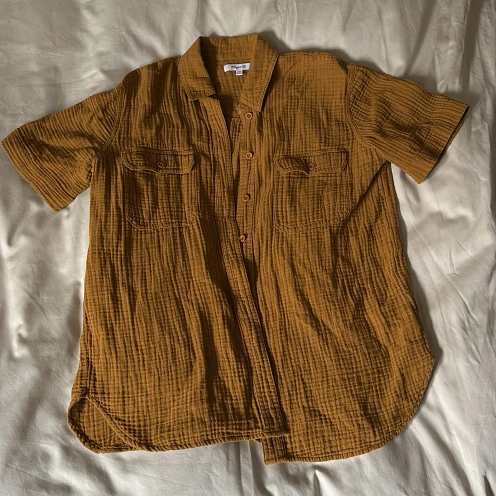 Madewell Lightspun Cotton Gauze Short sleeve Shirt S - Picture 4 of 6